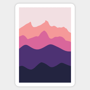 mountains at sunset Sticker